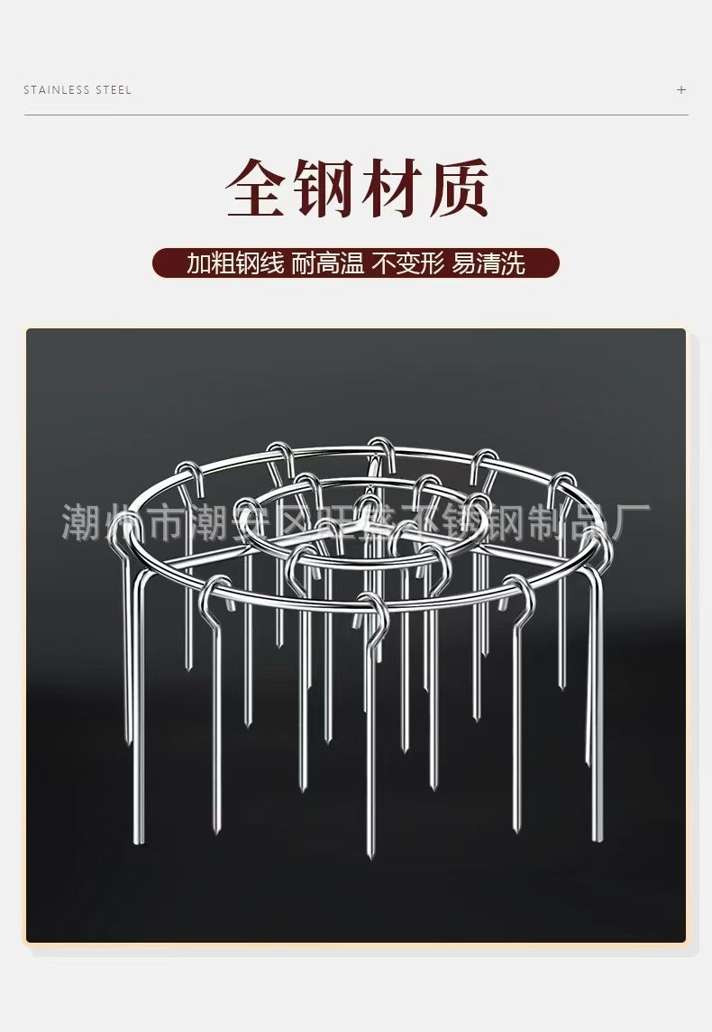 Air Fryer Barbecue Grill24Satay Stainless Steel Grill Rack Kebabs Stick Vertical Hanging Meat Skewers Oven Stick Hook