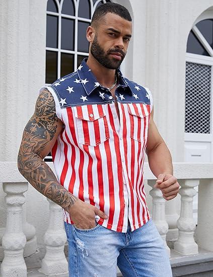 American Flag Denim Vest