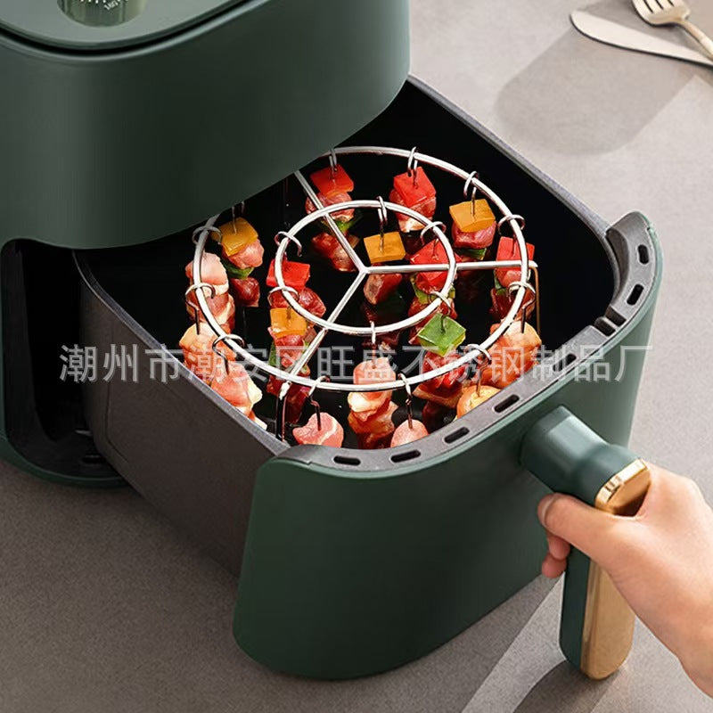 Air Fryer Barbecue Grill24Satay Stainless Steel Grill Rack Kebabs Stick Vertical Hanging Meat Skewers Oven Stick Hook