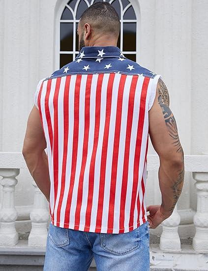 American Flag Denim Vest