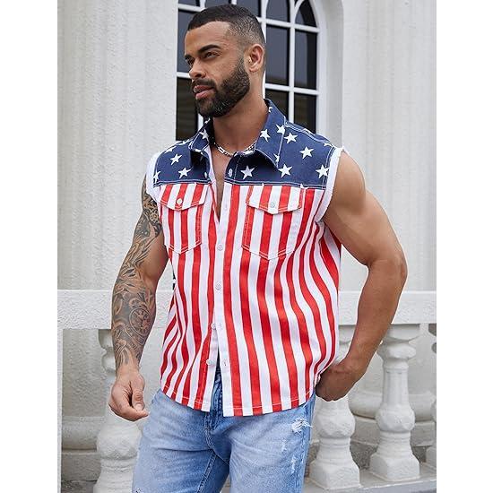 American Flag Denim Vest